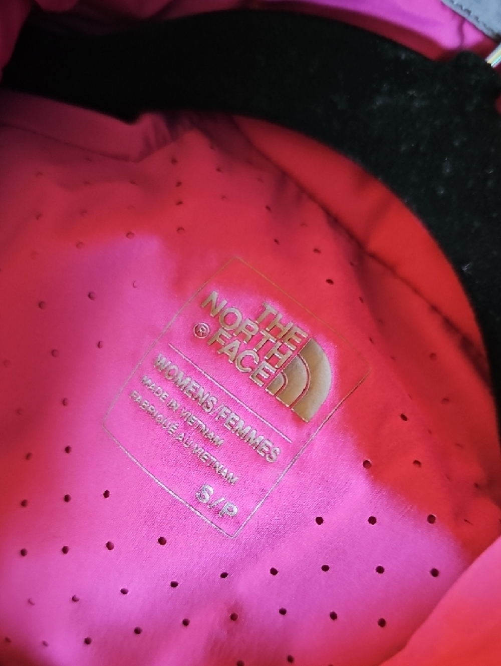 The North Face Women's Puffer Jacket - Taupe with Pink Accents - Picture 4 of 4